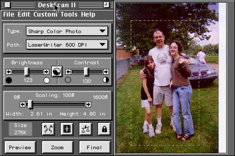 Figure 5-5: The software lets you crop a preview image to make it smaller and reduce the file size.